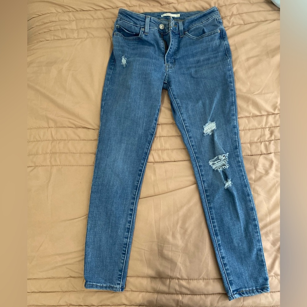 Levi's Women's Distressed Skinny Jeans - Blue
